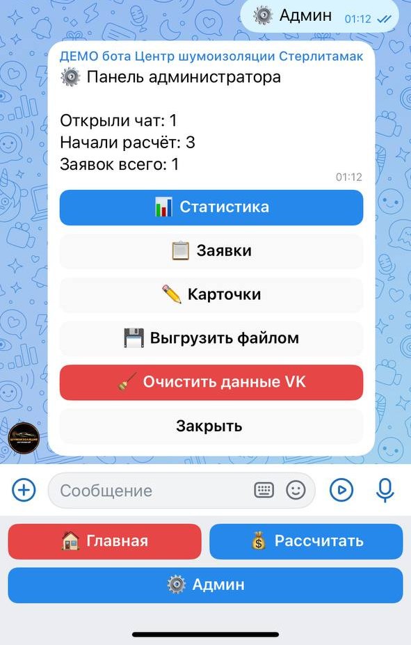 Экран панели администратора